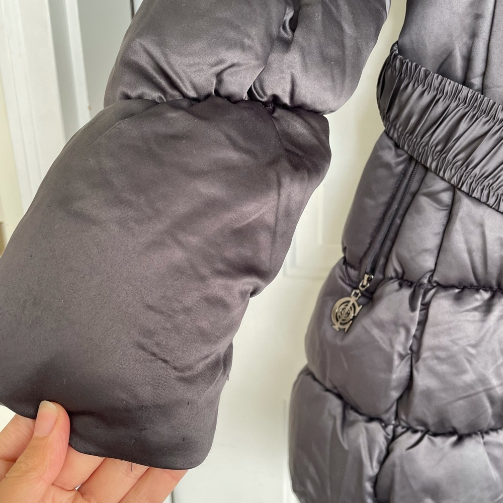 COOGI Puffer Longline Belted Coat with Faux Fur Removable Hood Quilted Jacket - Picture 6 of 16